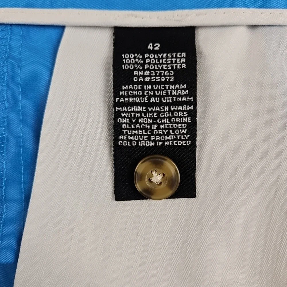 PGA Tour Athletic‎ Golf Shorts Men's 42 Sky Blue Flat Front Slash Pocket Wicking